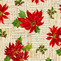 Poinsettia Greetings Toss Cream
