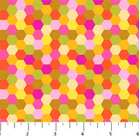 Piecework Hexagons Citrus by Anna Maria Textiles