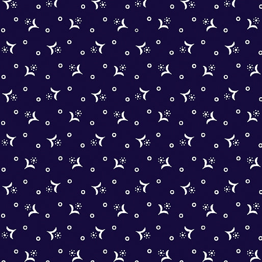 Tiny Calico Flower Navy