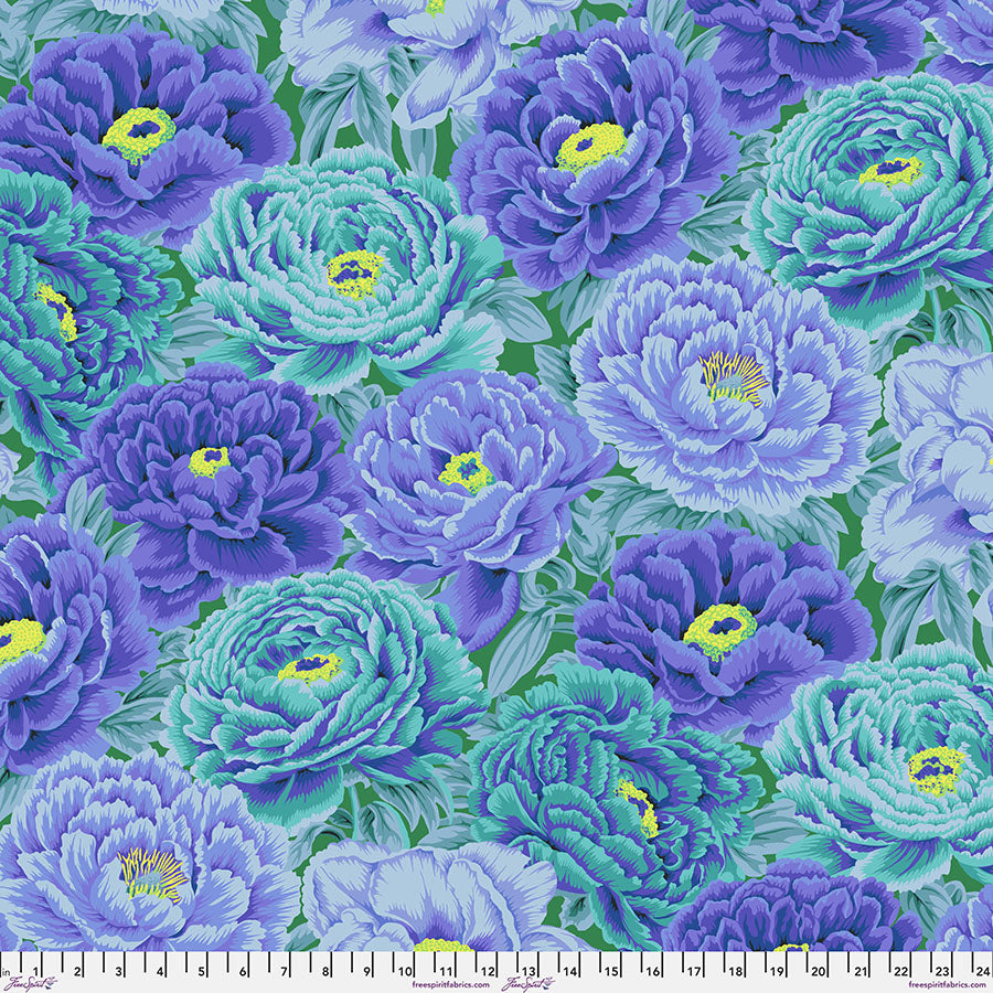 August 2025 - Tibetan Peony - Blue - Kaffe Fassett