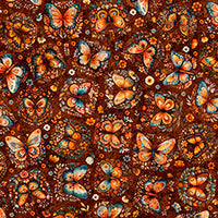 Harvest Hollow - Butterflies Burnt Umber
