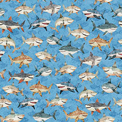 Deep Sea Dazzle Shark Toss Blue
