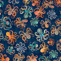 Deep Sea Dazzle Octopus Navy