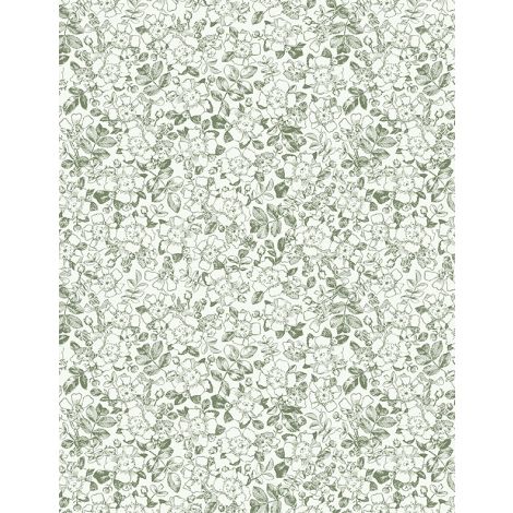 Garden Grace Floral Toile Green