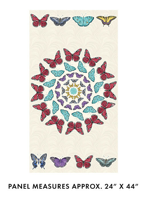 Circle of Butterflies Panel Cream