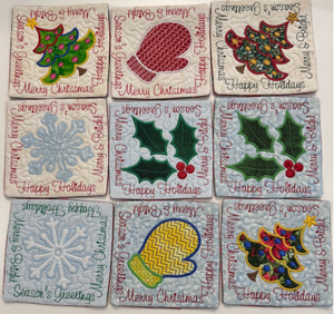 Merry & Bright Hoiday Coasters Machine Embroidery w/Amy and Jacquie - November 23, 2025 10:30am - 4:00pm RALEIGH