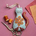 Corinne Lapierre Embroidered Fold Cat Kit