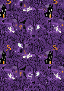 Witchy Woods On Spooky Purple (glow in the dark)