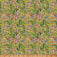 Whimsical Flower Garden Olive