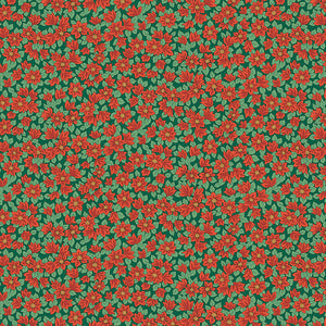 Festive Greetings - Peaceful Poinsettias A - Liberty Fabrics