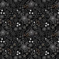 Witchy Woods Floral Cobwebs On Black (glow in the dark)