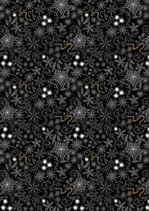 Witchy Woods Floral Cobwebs On Black (glow in the dark)