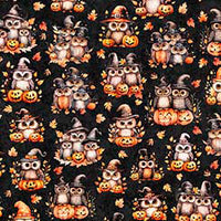 QT Cuties Halloween Owls Charcoal
