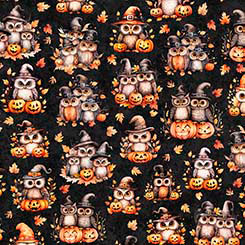 QT Cuties Halloween Owls Charcoal