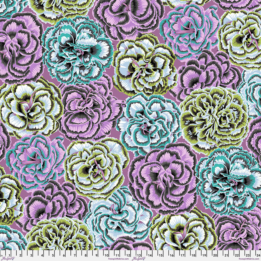 August 2025 - Picotee Carnations - Contrast - Kaffe Fassett