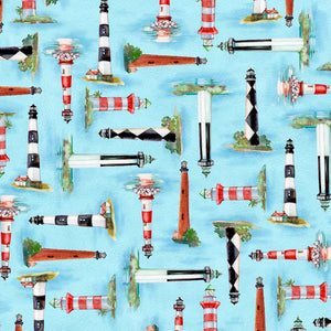 All Carolina Shop Hop 2024 - Lighthouse Allover Blue