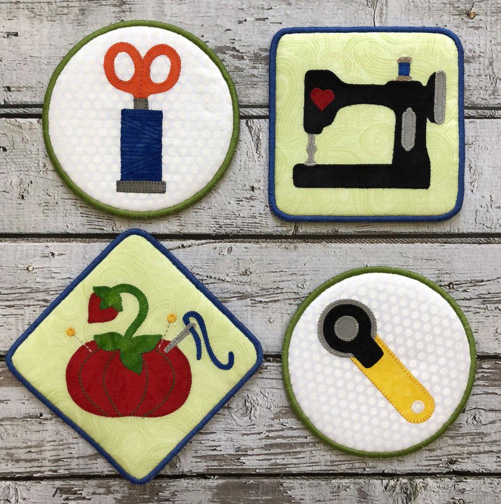 And Sew On Coasters - Pattern