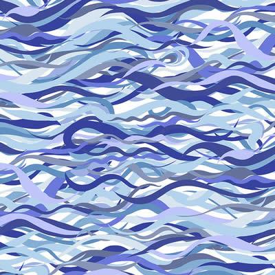 Calico Horses-Flowing Free -blue