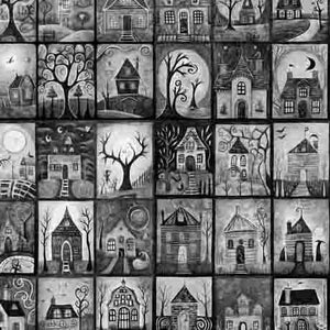 Creepin' It Real - Haunted House Blocks Gray