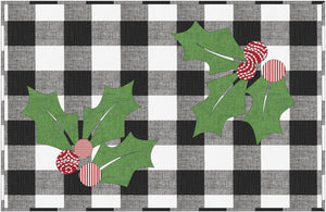 Deck the Holly Floor Canvas Rug Pattern - Digital Download