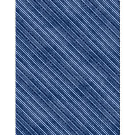 Dreaming In Blue - Dashed Stripes Dark Blue