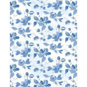 Dreaming In Blue - Tossed Flowers White