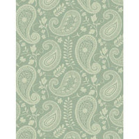 Daisy Days Paisley Green Tonal