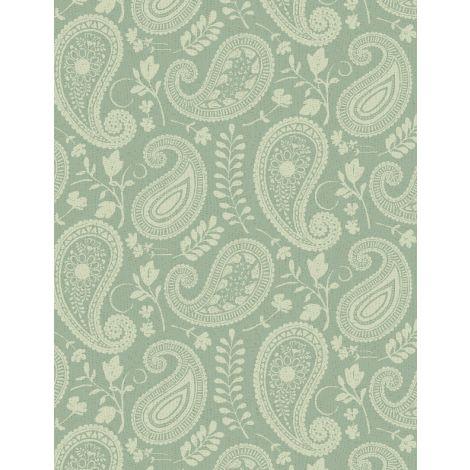 Daisy Days Paisley Green Tonal