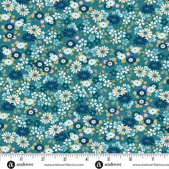 Kasumi Floating Flowers Teal