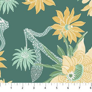 Cactus Bloom Rayon - Teal