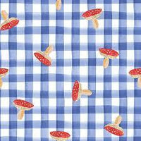 Garden Explorer Toadstool  Gingham Indigo