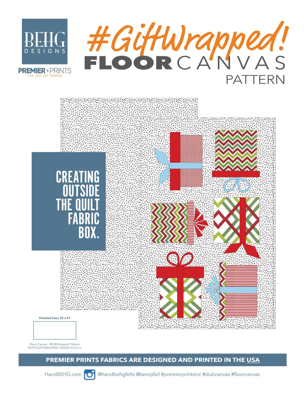 Gift Wrapped Floor Canvas Rug Pattern - Digital Download