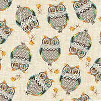 Hello Fall Tossed Owls  Taupe