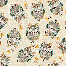 Hello Fall Tossed Owls  Taupe