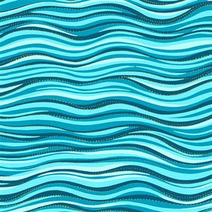 Laurel Burch Basic Wave Aqua Metallic