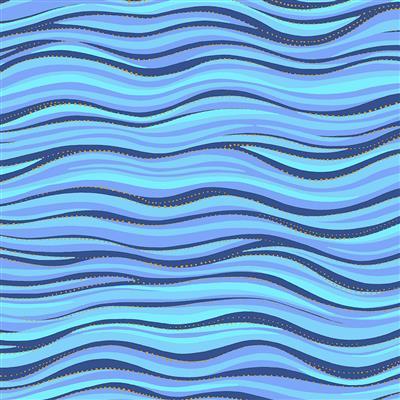 Laurel Burch Basic Wave Dark Blue Metallic