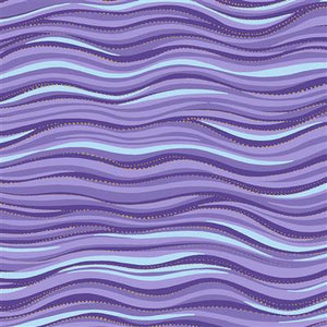 Laurel Burch Basic Wave Dark Purple Metallic