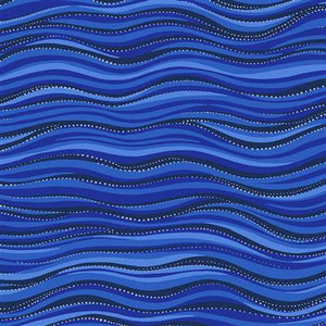 Laurel Burch Basic Wave - Dk Royal Blue Silver Metallic