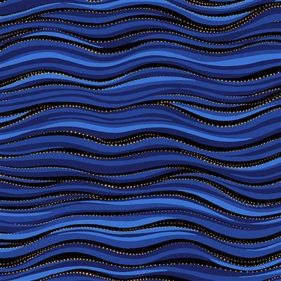 Laurel Burch Basic Wave Royal Blue Metallic