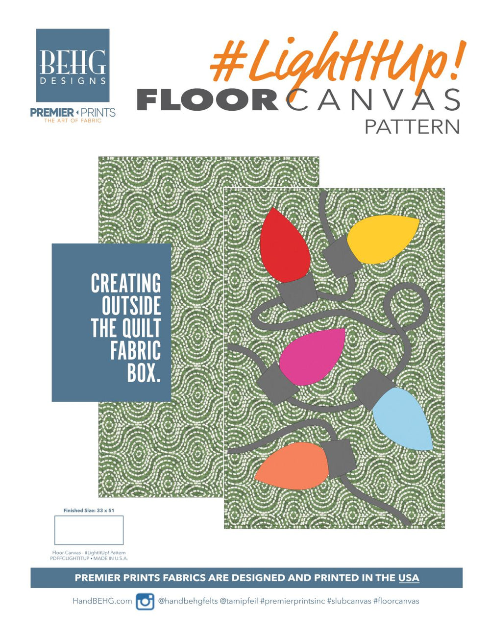 Light It Up! Floor Canvas Rug Pattern - Digital Download