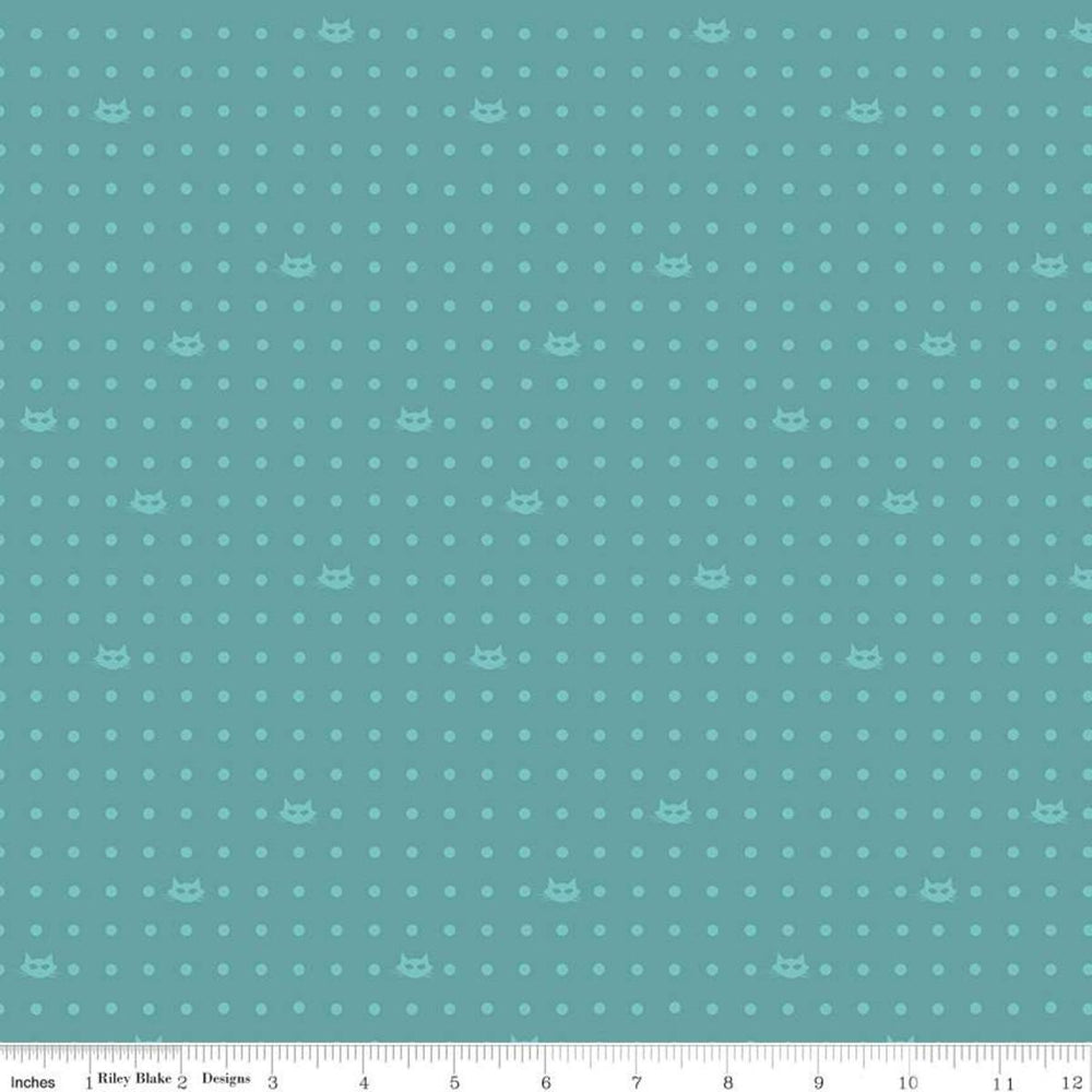 Mod Meow-Dots Teal