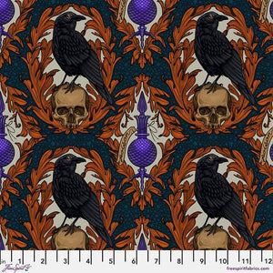 Mystic Moonlight Crow Damask by Rachel Hauer