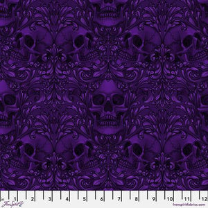 Mystic Moonlight Skull Damask by Rachel Hauer