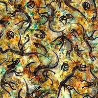 Prehistoric-Dino Skeletons -Amber