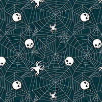 Welcome Foolish Mortals - Dk Teal Spiderweb Glow