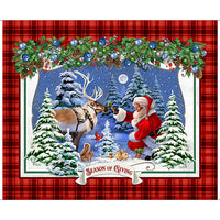 Season Of Giving Santa And Reindeer Panel #108