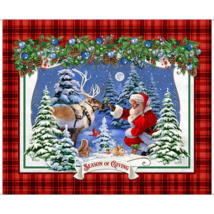 Season Of Giving Santa And Reindeer Panel #108
