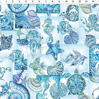 Wonders of the Ocean - Collage - Blue - Jason Yenter