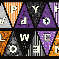 Witchy Woods Halloween Bunting Panel (glow in the dark) #123
