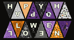 Witchy Woods Halloween Bunting Panel (glow in the dark) #123